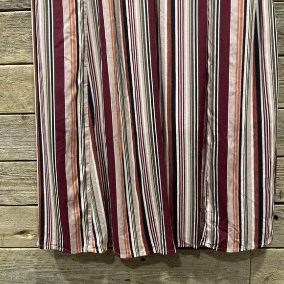 NWT Maurices Women's Multicolored Striped Sleeveless Midi Dress Size L V Neck - Picture 2 of 11